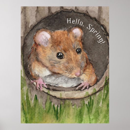 Rustikale WasserfarbenMaus Poster (Vorne)