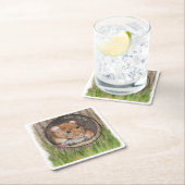 Rustikale WasserfarbenMaus Rechteckiger Pappuntersetzer (Vor Ort)