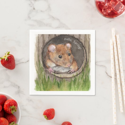 Rustikale WasserfarbenMaus Serviette (Beispiel)