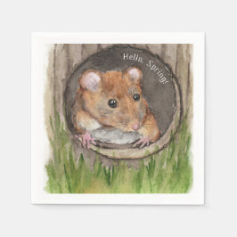 Rustikale WasserfarbenMaus Serviette