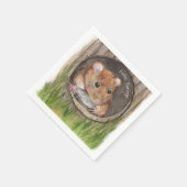 Rustikale WasserfarbenMaus Serviette (Ecke)