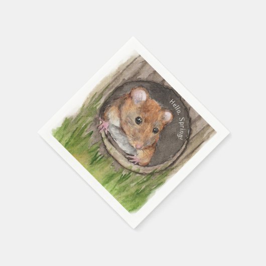 Rustikale WasserfarbenMaus Serviette (Ecke)