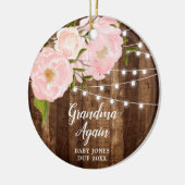 Rustikale Wasserfarbenpeony Personalisiert Oma Wie Keramik Ornament (Links)