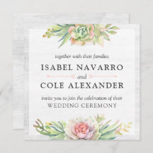 Rustikale Wasserfarbenprächtige Hochzeit des Kakte