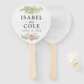 Rustikale Wasserfarbenprächtige Namen und Hochzeit Fächer (Vorne und Hinten)