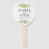 Rustikale Wasserfarbenprächtige Namen und Hochzeit Fächer (Vorderseite)