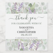 Rustikale Wasserfarbenwelt Danke für Ihre Hochzeit Weinetikett (Einzelnes Label)