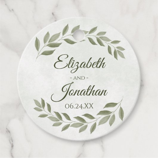 Rustikale Wasserfarbenwelt Elegante Hochzeit Geschenkanhänger (Vorderseite)