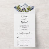 Rustikale Wasserfarbenwelt Hochzeit RSVP All In One Einladung (Innen Boden)