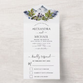 Rustikale Wasserfarbenwelt Hochzeit RSVP All In One Einladung (Innen Boden)