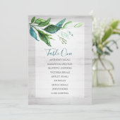 Rustikale Wasserfarbenwelt Hochzeitsdiagramm Einladung (Stehend Vorderseite)