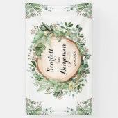 Rustikale Wasserfarbenwelt Hochzeitssemble Brautpa Banner (Vertikal)