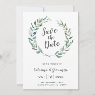 Rustikale Wasserfarbenwelt Kranz, nicht Foto Save The Date