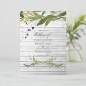 Rustikale Wasserfarbenwelt Landhausehe Hochzeit Einladung (Stehend Vorderseite)