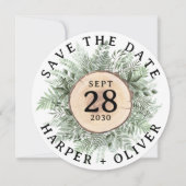 Rustikale Wasserfarbenwelt Save the Date Hochzeit Einladung (Vorderseite)