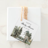 Rustikale Wasserfarbenwelt Wald-Wald Kinderdusche Geschenkanhänger (Beispiel)