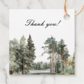 Rustikale Wasserfarbenwelt Wald-Wald Kinderdusche Geschenkanhänger (Rückseite)