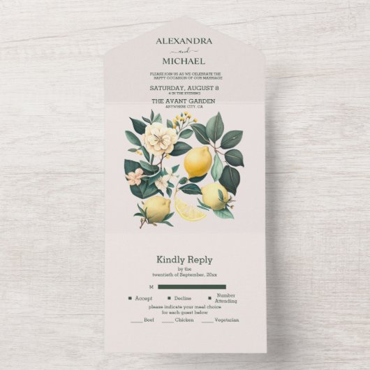 Rustikale Wasserfarbenzitruskröten, die alle in ei All In One Einladung (Innen Boden)