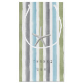 Rustikale Wasserfarbstreifen dank Monogramm Kleine Geschenktüte (Rückseite)