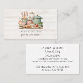 Rustikale Wasserfarbtöpfe Küchengeschirr Visitenkarte (Vorne/Hinten)