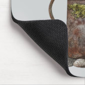 Rustikale Wasserkanne Steine Frühling Mousepad (Ecke)