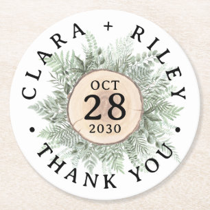 Rustikale Watercolor Blumenzwiebelwoche Vielen Dan Runder Pappuntersetzer