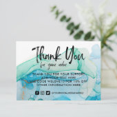 Rustikale Watercolor Gold Blue Media Insert (Stehend Vorderseite)