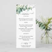 Rustikale Watercolor Greenerity Wedding Menu Cards Menükarte (Stehend Vorderseite)