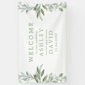 Rustikale Watercolor Greenerity Wedding Welcome Ba Banner (Vertikal)