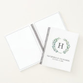Rustikale Watercolor Greenerity Wreath Monogram We Notizblock (Innenseite)