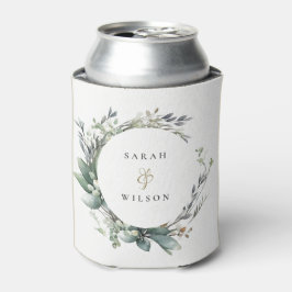 Rustikale Watercolor Grüne Foliage Dosenkühler