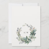 Rustikale Watercolor Grüne Foliage Einladung (Rückseite)