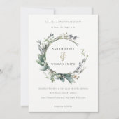 Rustikale Watercolor Grüne Foliage Einladung (Vorderseite)