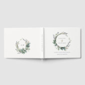 Rustikale Watercolor Grüne Foliage Gästebuch (Voll)