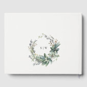 Rustikale Watercolor Grüne Foliage Gästebuch (Rückseite)