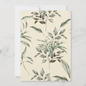 Rustikale Watercolor Grünpflanzen Frame Baby Dusch Einladung (Rückseite)