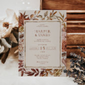 Rustikale Watercolor Herbstblütendecke Einladung