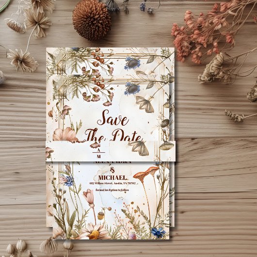 Rustikale Watercolor-Hochzeit Einladungsbanderole