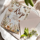 Rustikale Watercolor-Hochzeit RSVP Karte