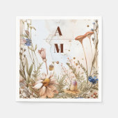 Rustikale Watercolor-Hochzeit Serviette (Vorderseite)