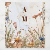 Rustikale Watercolor-Hochzeit Weinetikett (Einzelnes Label)