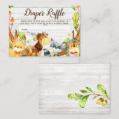 Rustikale Watercolor-Wald-Tiere Windelwindeln Begleitkarte (Vorne/Hinten)