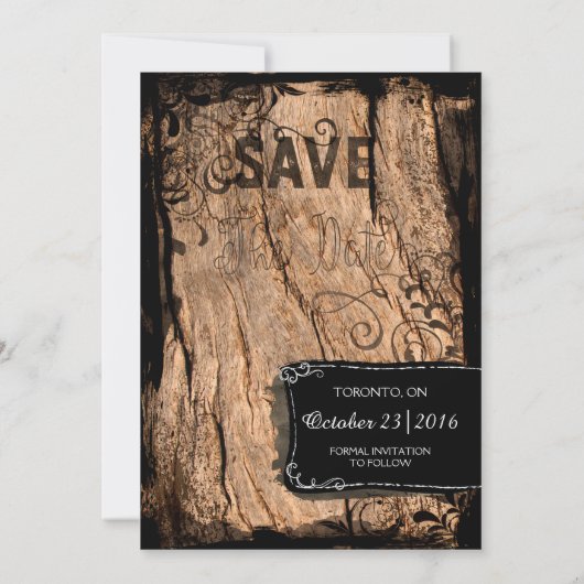 Rustikale Watercolor Weinflasche Save the Date (Rückseite)