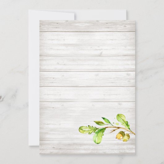 Rustikale Watercolor Woodland Animals Kinderdusche Einladung (Rückseite)