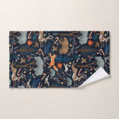 Rustikale Watercolor Woodland Tiere Bäume Weihnach Badhandtuch Set (Handtuch)