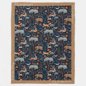 Rustikale Watercolor Woodland Tiere Bäume Weihnach Fleecedecke (Vorderseite)