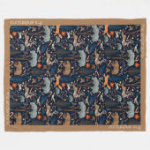 Rustikale Watercolor Woodland Tiere Bäume Weihnach Fleecedecke (Vorderseite (Horizontal))