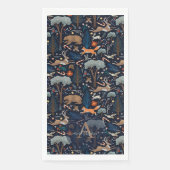 Rustikale Watercolor Woodland Tiere Bäume Weihnach Serviette (Vorderseite)