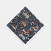 Rustikale Watercolor Woodland Tiere Bäume Weihnach Serviette (Ecke)