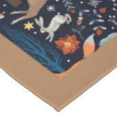 Rustikale Watercolor Woodland Tiere Bäume Weihnach Tischdecke (Schrägansicht)